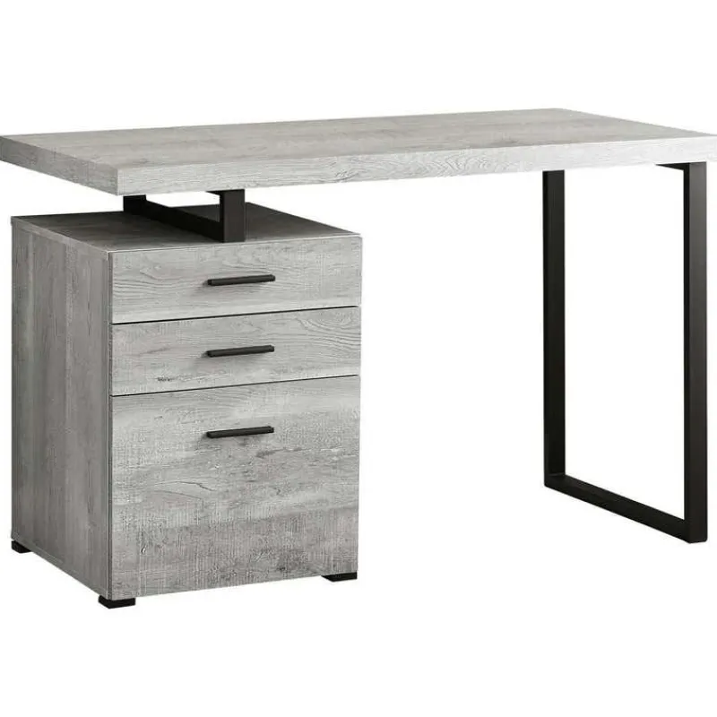 Monarch Computer desk - 48"l / reclaimed wood / black metal -