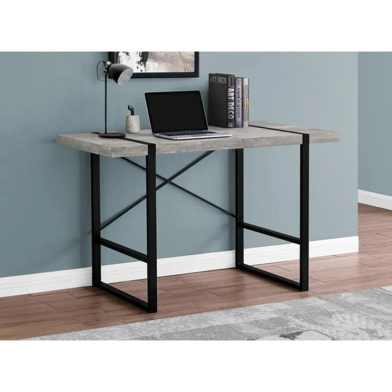 Monarch Computer desk - 48"l / reclaimed wood / black metal -
