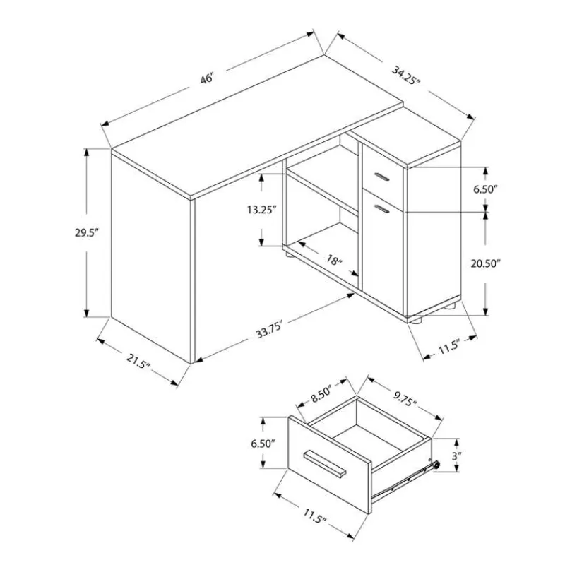 Monarch Computer desk - 46"l / industrial / storage cabinet -