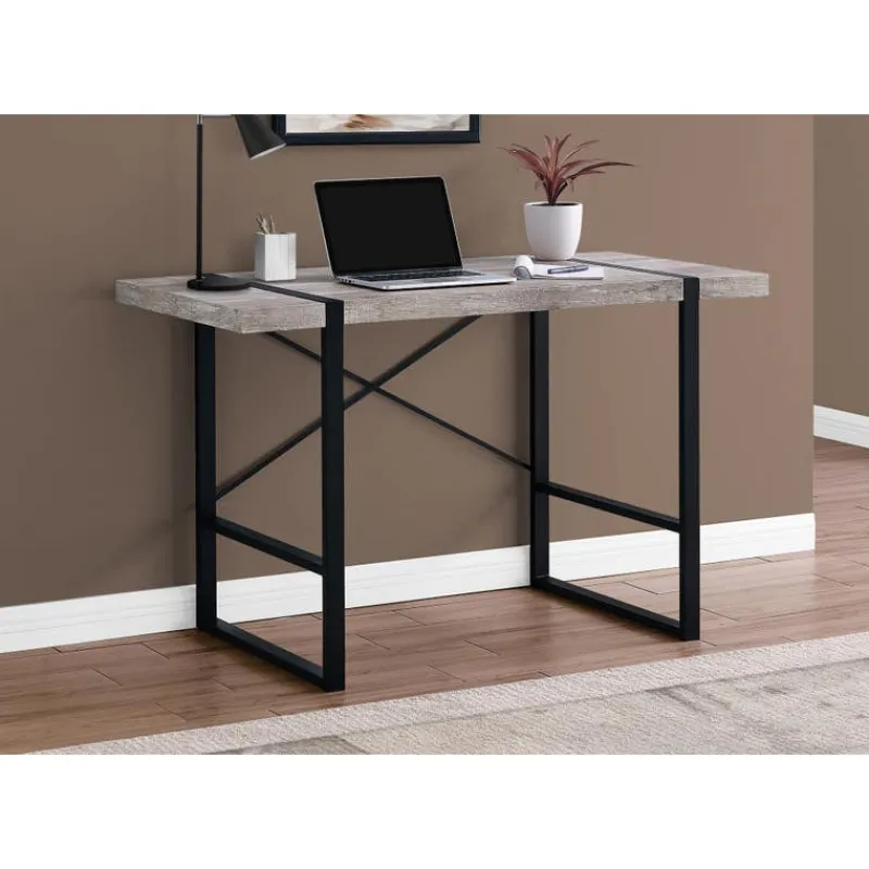 Monarch Computer desk - 48"l / reclaimed wood / black metal -
