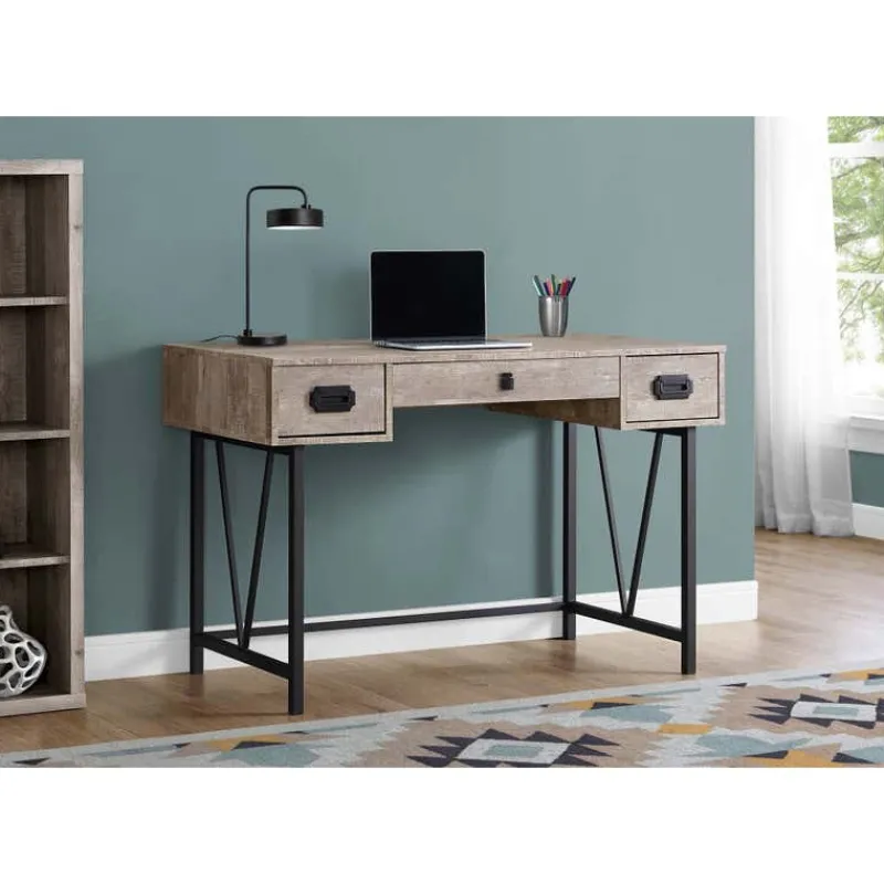 Monarch Computer desk - 48"l / reclaimed wood / black metal -