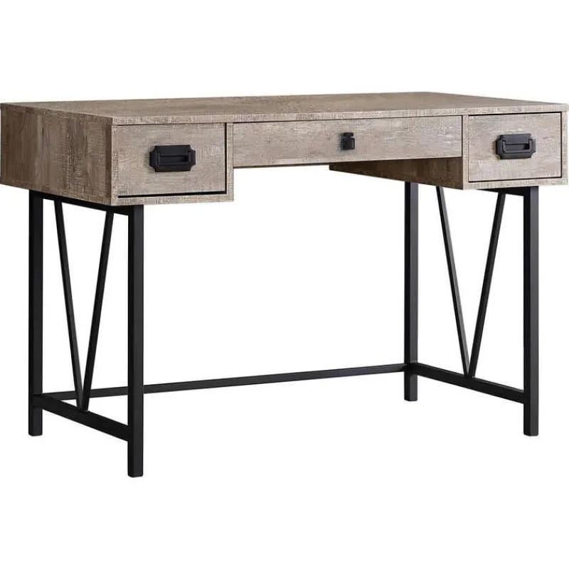 Monarch Computer desk - 48"l / reclaimed wood / black metal -