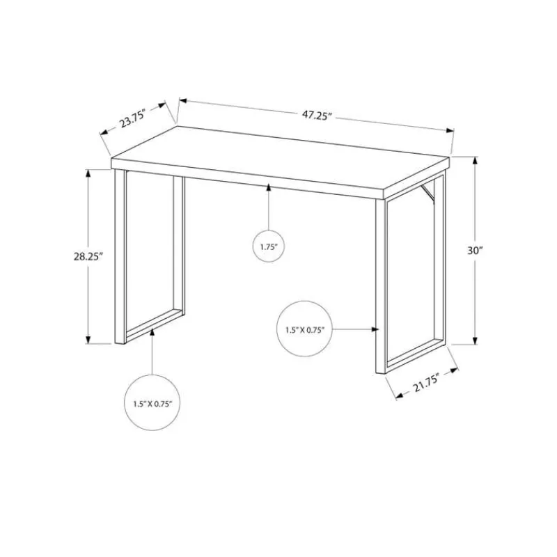 Monarch Computer desk - 48"l / / silver metal -