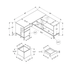 Monarch Computer desk - 60"l / l-shaped corner -