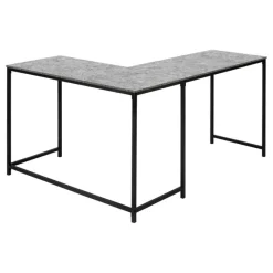 Monarch Computer desk - 58"l/ stone-look/ black metal corner -