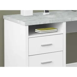 Monarch Computer desk - 80"l / cement-look left/right face -