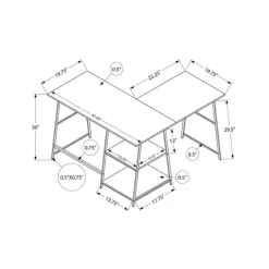 Monarch Computer desk - l-shaped / corner / 2 open shelves / sawhorse style - 47l x 4 -