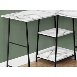 Monarch Computer desk - l-shaped / corner / 2 open shelves / sawhorse style - 47l x 4 -