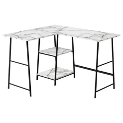 Monarch Computer desk - l-shaped / corner / 2 open shelves / sawhorse style - 47l x 4 -