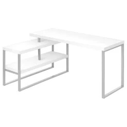 Monarch Computer desk - l-shaped / corner / 2 open shelves / 60"l x 47"w - / si -