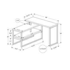 Monarch Computer desk - l-shaped / corner / 2 open shelves / 60