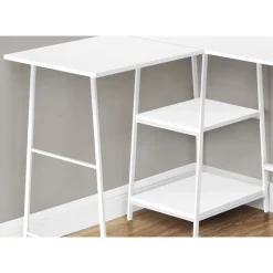 Monarch Computer desk - l-shaped / corner / 2 open shelves / sawhorse style - 47l x 4 -