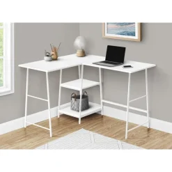 Monarch Computer desk - l-shaped / corner / 2 open shelves / sawhorse style - 47l x 4 -