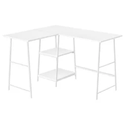 Monarch Computer desk - l-shaped / corner / 2 open shelves / sawhorse style - 47l x 4 -