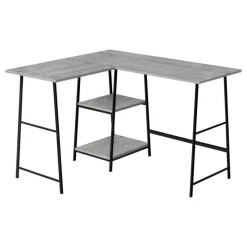 Monarch Computer desk - l-shaped / corner / 2 open shelves / sawhorse style - 47l x 4 -