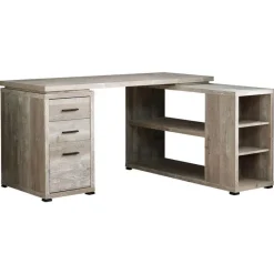 Monarch Computer desk - l-shaped / corner / 3 drawers / 2 open shelves / 3 cubbies - -