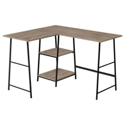 Monarch Computer desk - l-shaped / corner / 2 open shelves / sawhorse style - 47l x 4 -