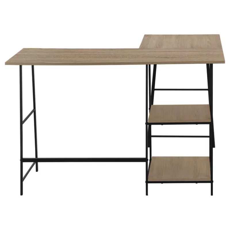 Monarch Computer desk - l-shaped / corner / 2 open shelves / sawhorse style - 47l x 4 -