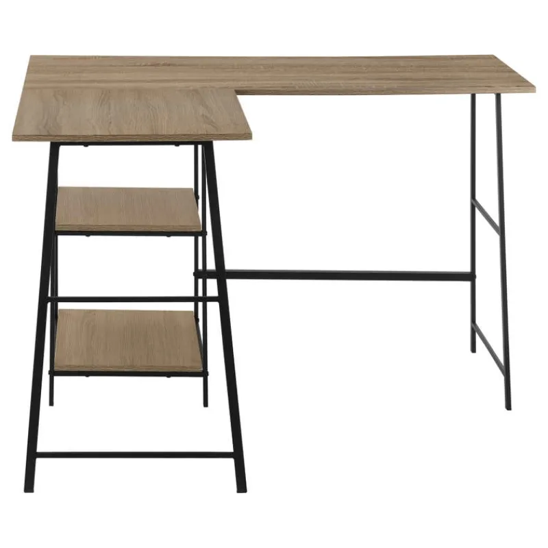 Monarch Computer desk - l-shaped / corner / 2 open shelves / sawhorse style - 47l x 4 -