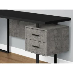 Monarch Computer desk - l-shaped / corner / 3 drawers / metal legs / reversible - 71" -