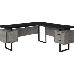 Monarch Computer desk - l-shaped / corner / 3 drawers / metal legs / reversible - 71