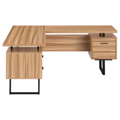 Monarch Computer desk - l-shaped / corner / 3 drawers / metal legs / reversible - 71