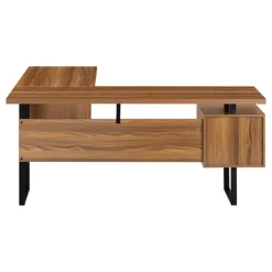 Monarch Computer desk - l-shaped / corner / 3 drawers / metal legs / reversible - 71" -