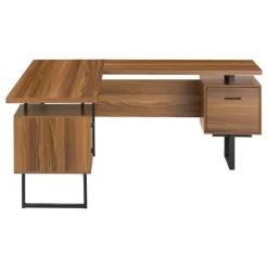 Monarch Computer desk - l-shaped / corner / 3 drawers / metal legs / reversible - 71
