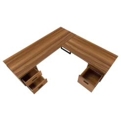 Monarch Computer desk - l-shaped / corner / 3 drawers / metal legs / reversible - 71