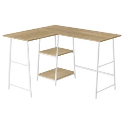 Monarch Computer desk - l-shaped / corner / 2 open shelves / sawhorse style - 47l x 4 -
