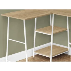 Monarch Computer desk - l-shaped / corner / 2 open shelves / sawhorse style - 47l x 4 -