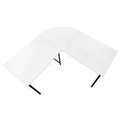 Monarch Computer desk - l-shaped / rounded corner / metal base with x-shaped sides - -