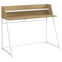 Monarch Computer desk - small hutch / 1 shelf / trapezoid-shaped legs - 48