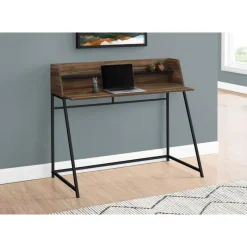 Monarch Computer desk - small hutch / 1 shelf / trapezoid-shaped legs - 48