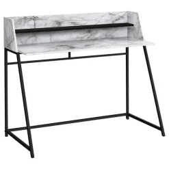 Monarch Computer desk - small hutch / 1 shelf / trapezoid-shaped legs - 48