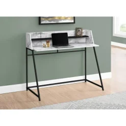 Monarch Computer desk - small hutch / 1 shelf / trapezoid-shaped legs - 48