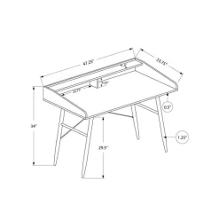 Monarch Computer desk - small hutch / 2 storage cubbies / 1 shelf - 48"l - marb -