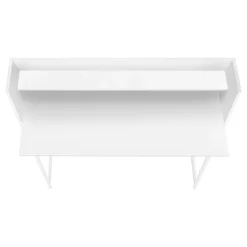 Monarch Computer desk - small hutch / 1 shelf / trapezoid-shaped legs - 48"l - -