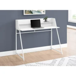 Monarch Computer desk - small hutch / 1 shelf / trapezoid-shaped legs - 48
