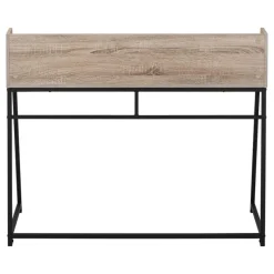 Monarch Computer desk - small hutch / 1 shelf / trapezoid-shaped legs - 48"l - dark t -