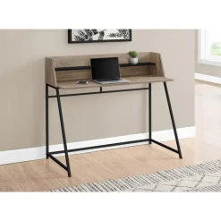 Monarch Computer desk - small hutch / 1 shelf / trapezoid-shaped legs - 48
