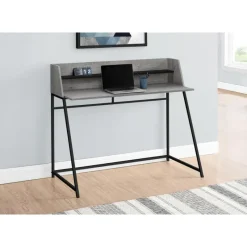 Monarch Computer desk - small hutch / 1 shelf / trapezoid-shaped legs - 48