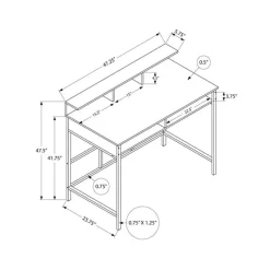 Monarch Computer desk - standing height / hutch / 2 open shelves - 48