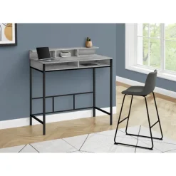Monarch Computer desk - standing height / hutch / 2 open shelves - 48"l - / blac -