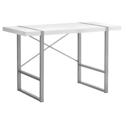 Monarch Computer desk - thick-panel desktop / inset metal legs - 48