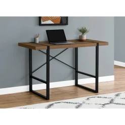 Monarch Computer desk - thick-panel desktop / inset metal legs - 48