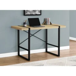 Monarch Computer desk - thick-panel desktop / inset metal legs - 48"l - wood- -