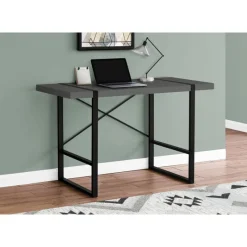 Monarch Computer desk - thick-panel desktop / inset metal legs - 48