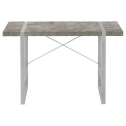 Monarch Computer desk - thick-panel desktop / inset metal legs - 48"l - concrete -