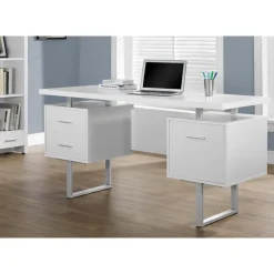 Monarch Computer desk / and silver metal -